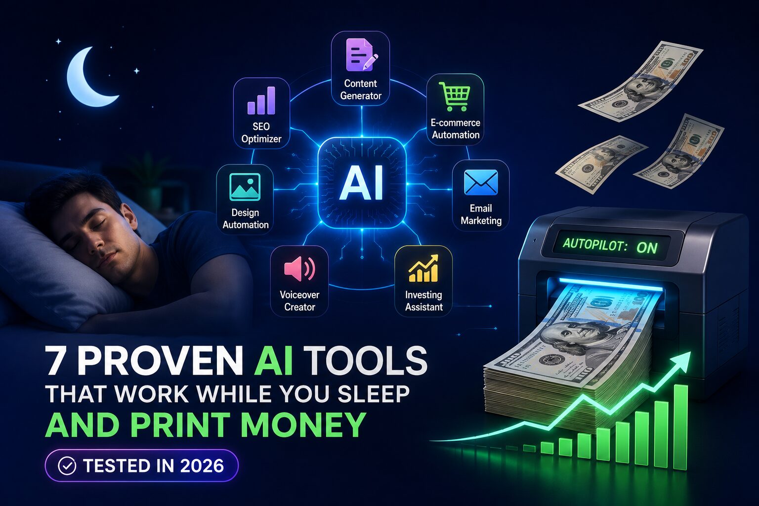 7 Proven AI Tools That Work While You Sleep and Print Money (Tested in 2026)