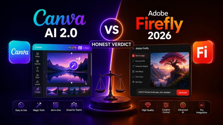 Canva AI 2.0 and Adobe Firefly on real client work — the difference in earnings is significant. Here's the honest 2026 verdict.