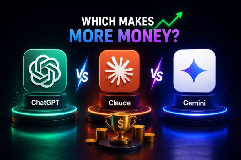 ChatGPT vs Claude vs Gemini for side hustles: one freelancer earned $1,874 in 30 days using both. Real income data reveals which AI actually pays in 2026.
