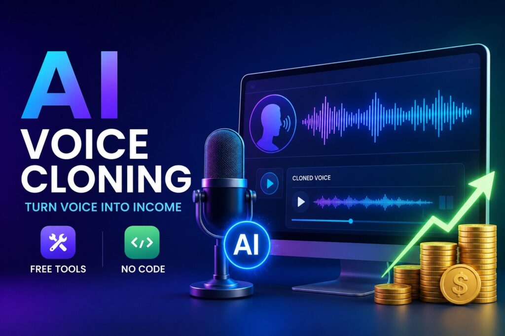 Turn AI Voice Cloning Into Income — Free Tools, No Code