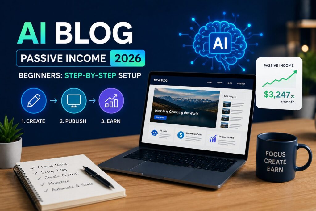 AI Blog Passive Income 2026 Beginners Step‑by‑Step Setup