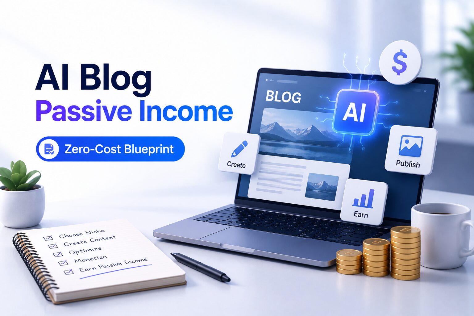 AI Blog Passive Income 2026 Zero‑Cost Blueprint