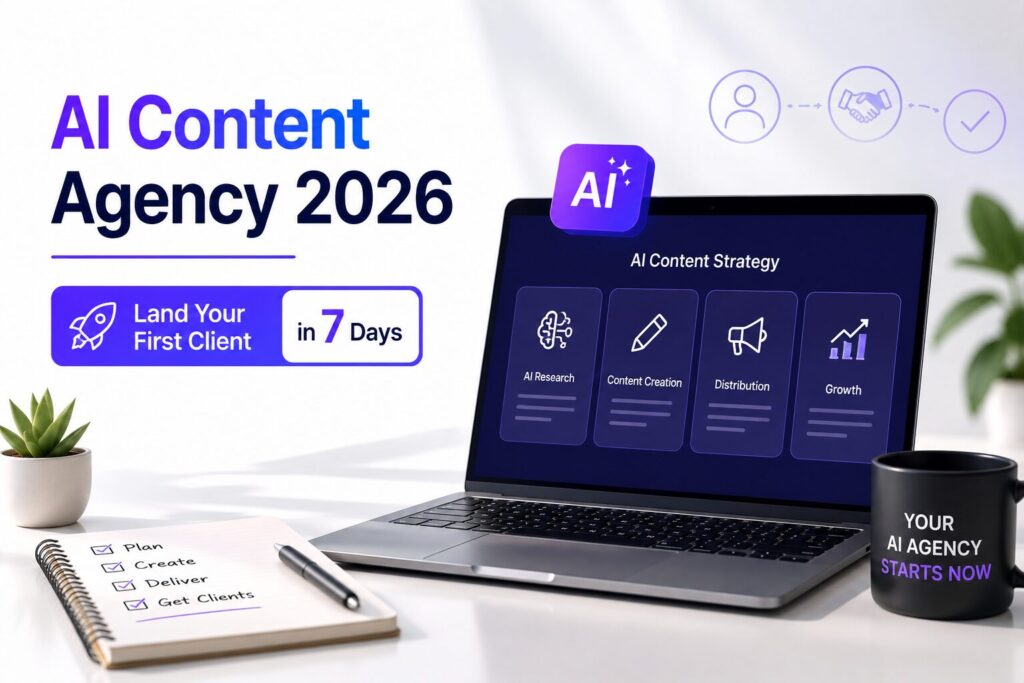AI Content Agency 2026 Land Your First Client in 7 Days
