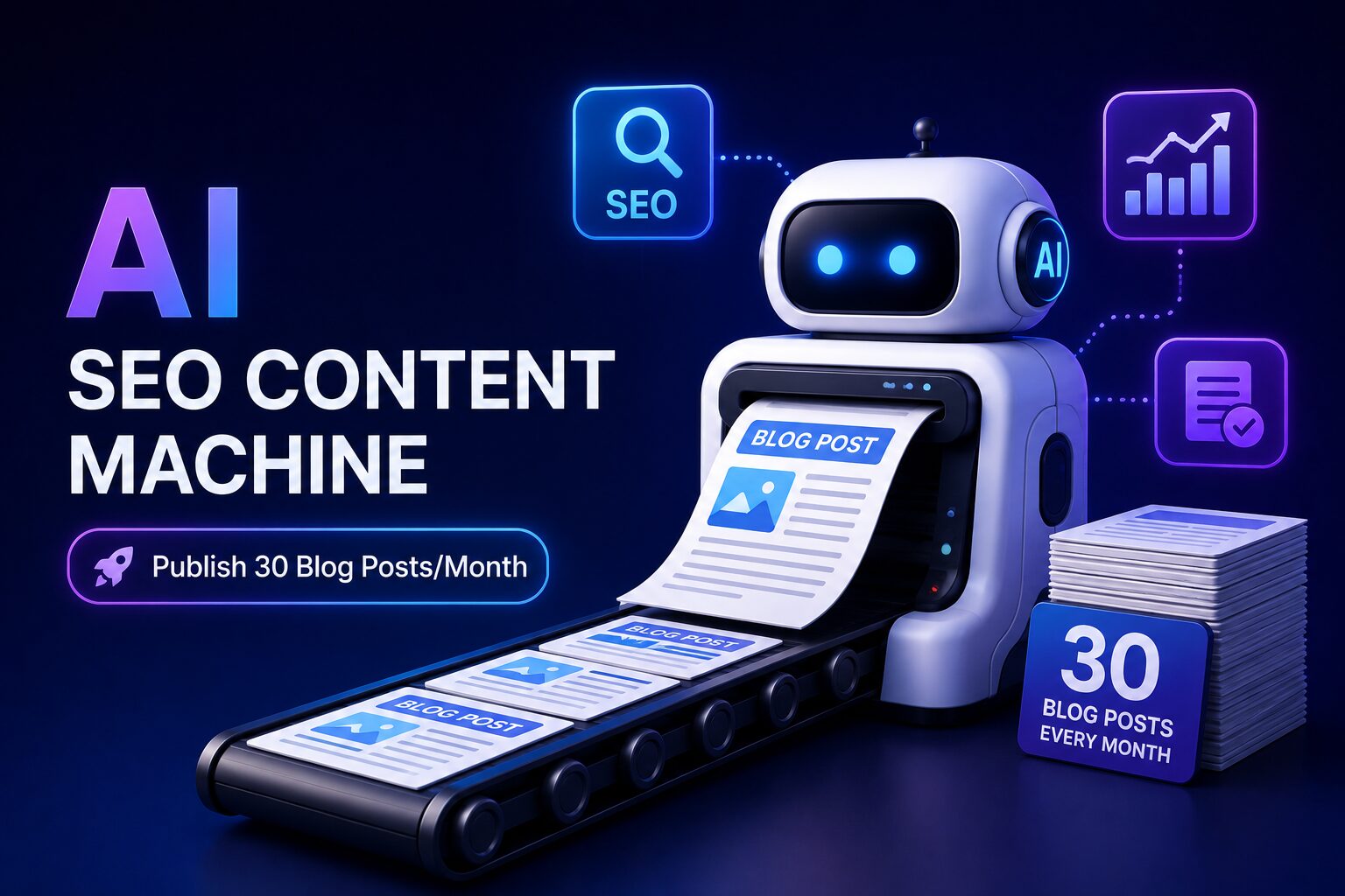 AI SEO Content Machine Publish 30 Blog PostsMonth