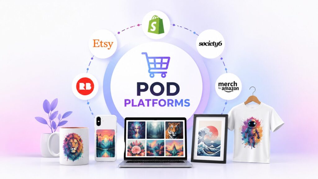 Platforms for Selling Print on Demand AI Art 