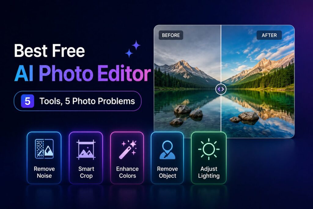 Best Free AI Photo Editor 2026 — 5 Tools, 5 Photo Problems
