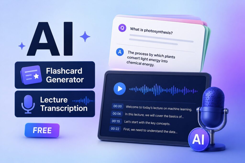 Free AI Flashcard Generator and Lecture Transcription Tools