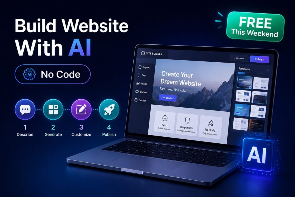 Step‑by‑Step Build Website With AI No Code Free This Weekend